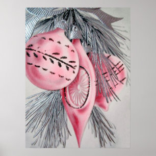 poster de natal vintage de lâmpadas de feriado de