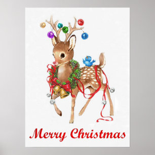 Poster de Natal Vintage Rudolph Merry