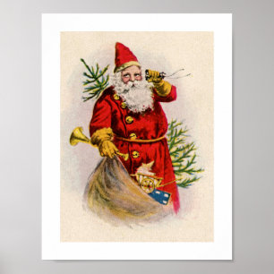 Poster de Natal Vintage Santa Clause