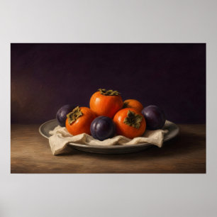 Poster de Natureza-Morta com Fruta de Caqui para C