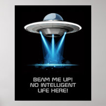 Poster de nave espacial OVNI de texto personalizad