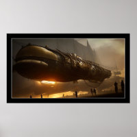 Poster de nave espacial Steampunk