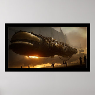 Poster de nave espacial Steampunk