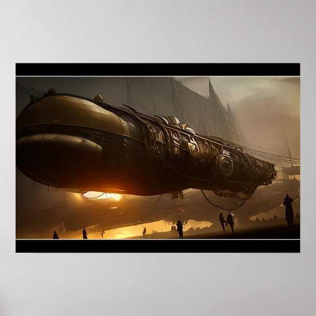 Poster de nave espacial Steampunk (Frente)