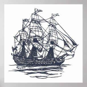 Poster de navio náutico
