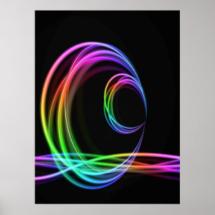 Poster de néon da vara do fulgor das cores