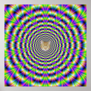 Poster de néon do pulso + gato
