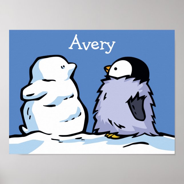 Poster de neve do Pintinho pinguim (Frente)