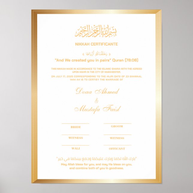 poster de nikahnama de fronteira Dourada (Frente)