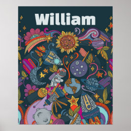 Poster de Nome de Espaço Personalizado para Crianç
