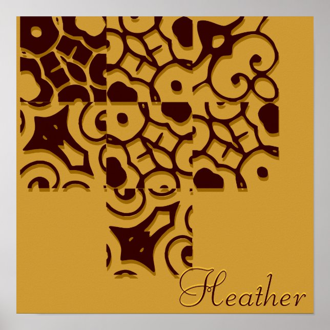 Poster de Nome do Designer de Heather (Frente)