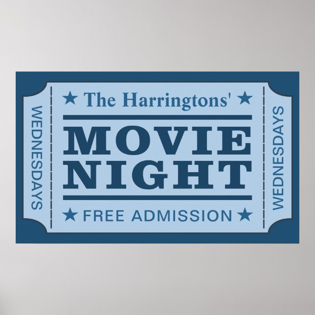 Poster de nome e dia personalizado "Tíquete de Fil (Frente)