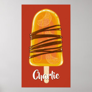 poster de nome personalizado de Orange Popsicle
