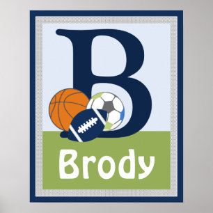 Poster de Nome Personalizado do Jogador de Esporte