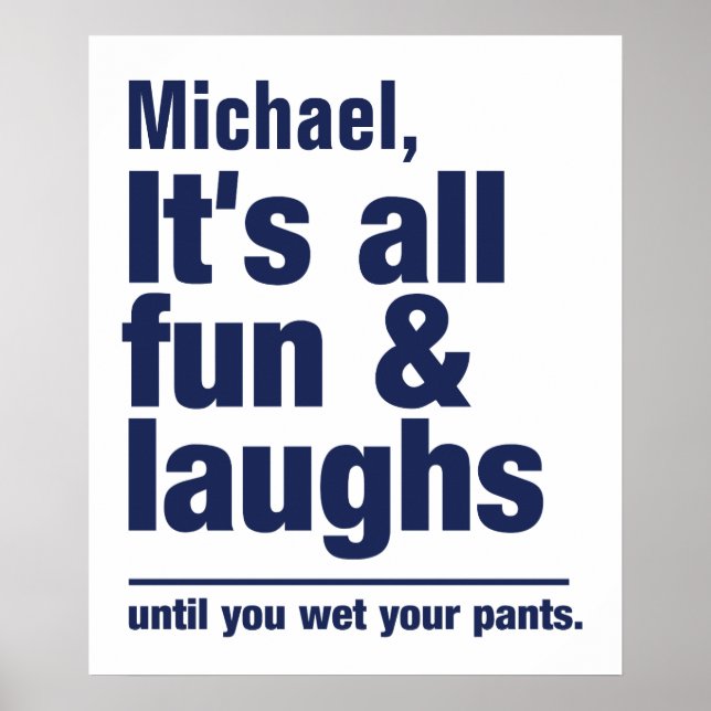 Poster de nome personalizado FUN & LAUGHS (Frente)
