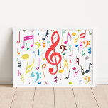 Poster de Notas de Música Coloridas<br><div class="desc">Design moderno e elegante imprimiu notas coloridas. Veja a Design de Arte Gráfica para outros produtos que combinam com este design!</div>
