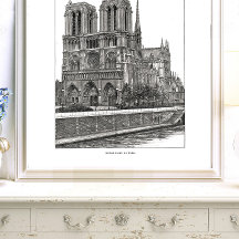 Poster de Notre Dame de Paris 12"x16"