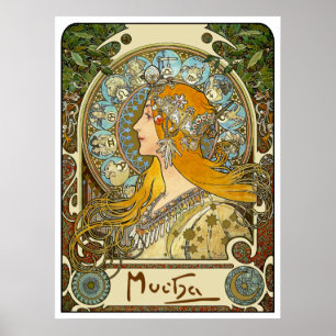 Poster de Nouveau da arte de Mucha - zodíaco -