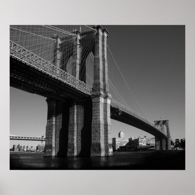 Poster de Nova Iorque da ponte Black White Brookly (Frente)