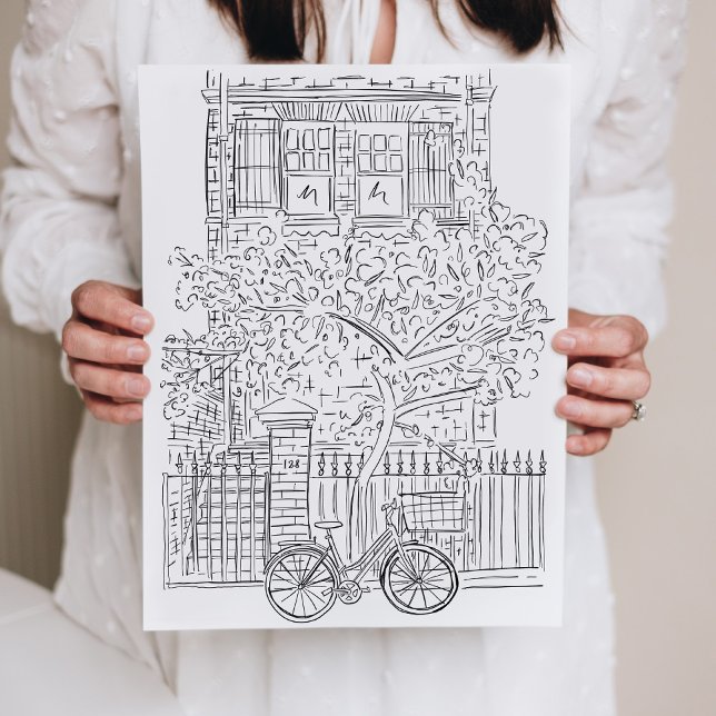 Poster de Nova Iorque de esboço preto e branco (Criador carregado)