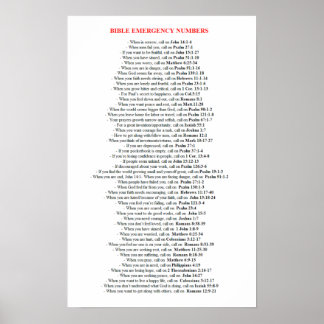 Poster de Números de Bíblia de emergência