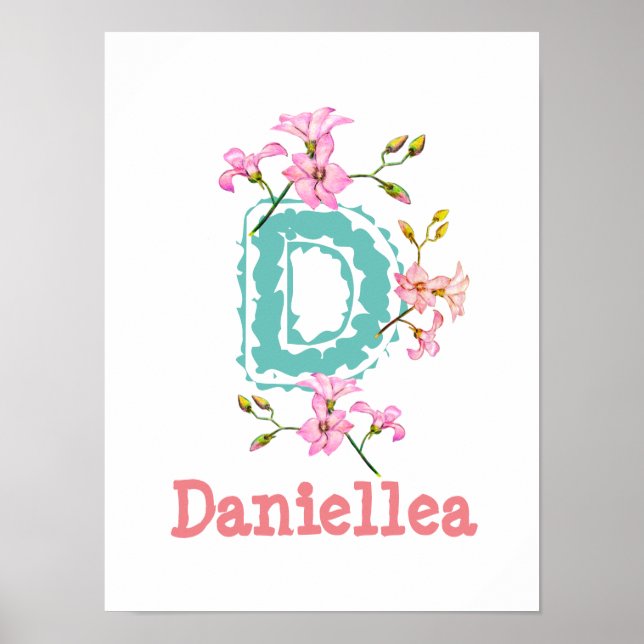 Poster de Nursery de Nome de Bebê Personalizado (Frente)
