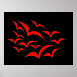 Poster de Nuvem de Bat Vermelho