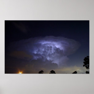 Poster de Nuvem de Luz Azul brilhante
