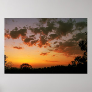 Pôster de Nuvens Flutuantes ao Pôr do Sol