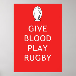 Pôster Dê o rugby do jogo do sangue