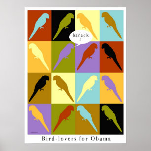Poster de Obama do amor dos pássaros