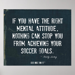 Poster de objetivos de futebol em Denim estripado 