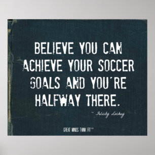 Poster de objetivos de futebol em Denim estripado 