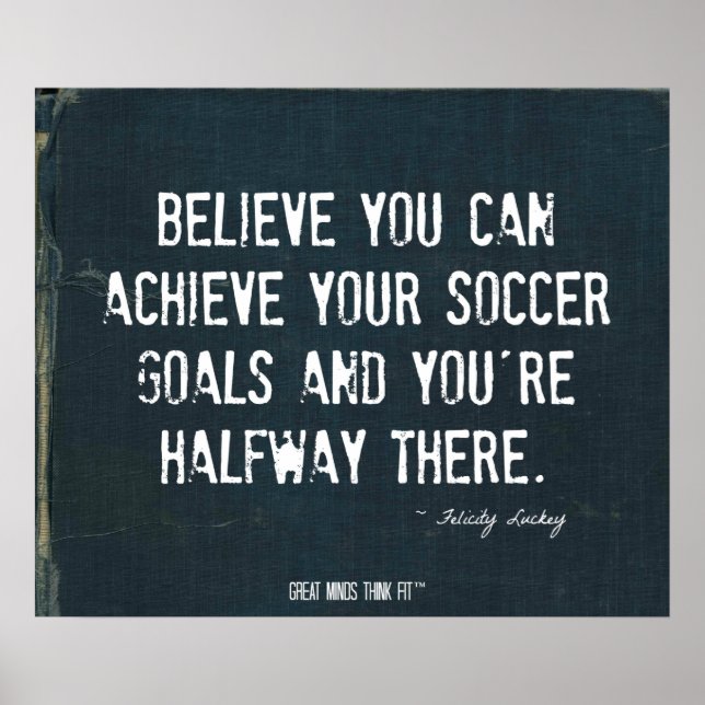 Poster de objetivos de futebol em Denim estripado  (Frente)