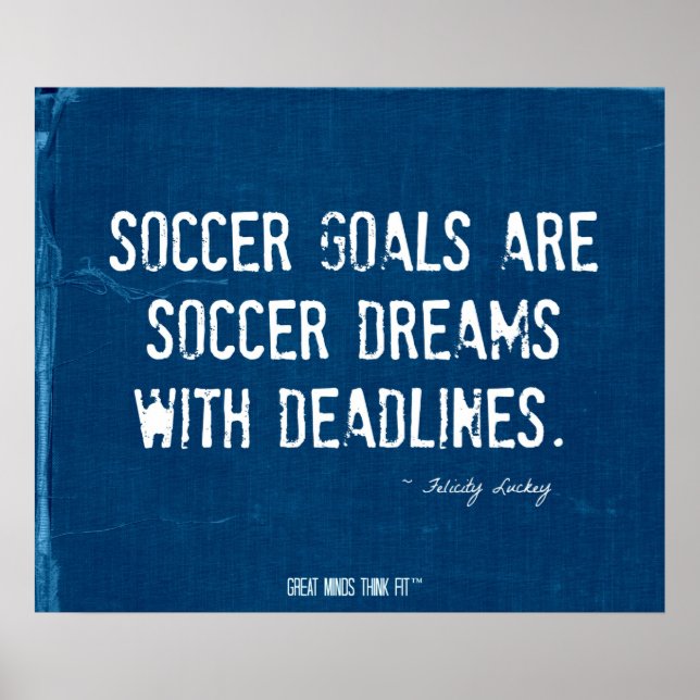 Poster de objetivos e sonhos de futebol em Blue De (Frente)
