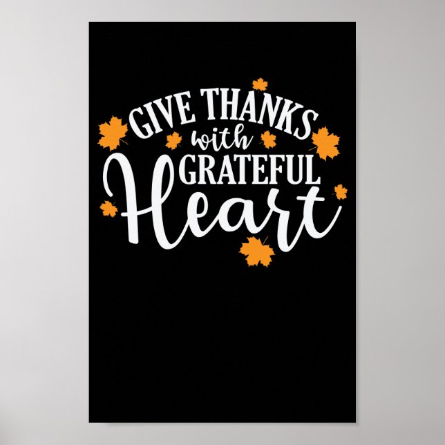 Poster Dê Obrigados com Grateful Heart USA Feiertag (Frente)