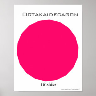 Poster de Octakaidecagon do polígono