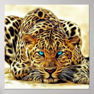 Poster de Olhos Azuis do Leopardo Trending