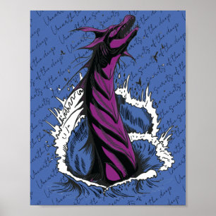 Poster de Ondas do Oceano Serpente Monstro Marinho