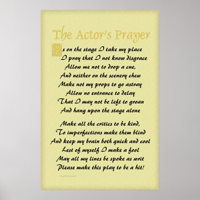 Poster de Oração do Ator (Frente)