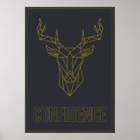 Poster de origami veer de afirmação de confiança