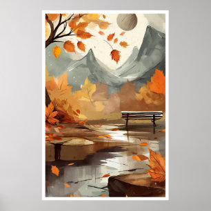 Poster de outono/Cena de outono