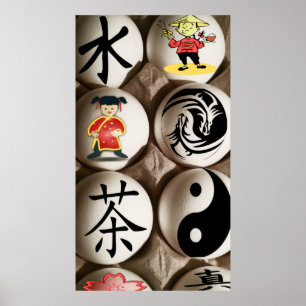 Poster de ovos chineses