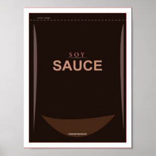 poster de pacote de molho de soja de 8,5"x11"