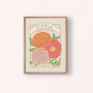 Poster de Pacote de Semente Zinnia