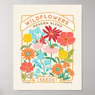 Poster de Pacote de Sementes de Flores Selvagens