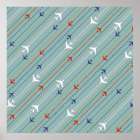 Poster de Padrão do Avião Retroativo