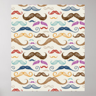Poster de padrão do bigode do hipster