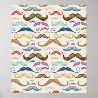 Poster de padrão do bigode do hipster