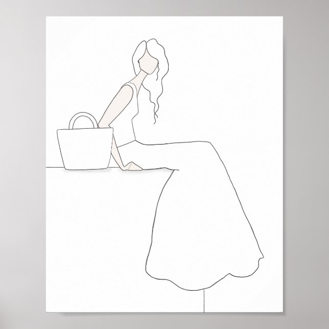 Poster de Página de Coloração de Moda das Férias (Frente)